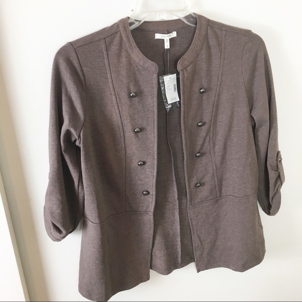 Maurices Open Front Cardigan NWT size 0, Brown